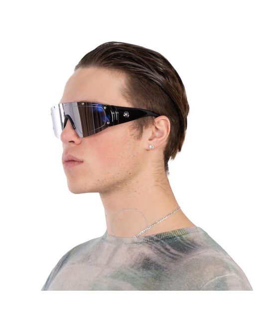 Moncler Gray Cycliste Smoke Mirror Shield Sunglasses Ml0278 01c 00