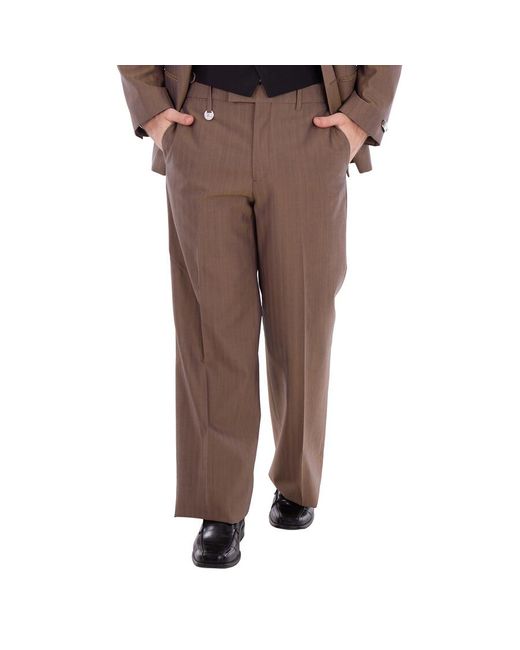 Burberry Brown Stripe Pattern Wool Tailored Trousers, Brand Size 46 Waist for men