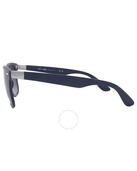 Ray-Ban Blue Wayfarer Liteforce Grey Gradient Square Sunglasses Rb4195 63318g 52