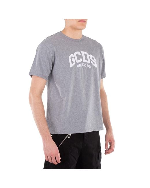 Gcds Gray Logo Lounge Cotton T-Shirt for men