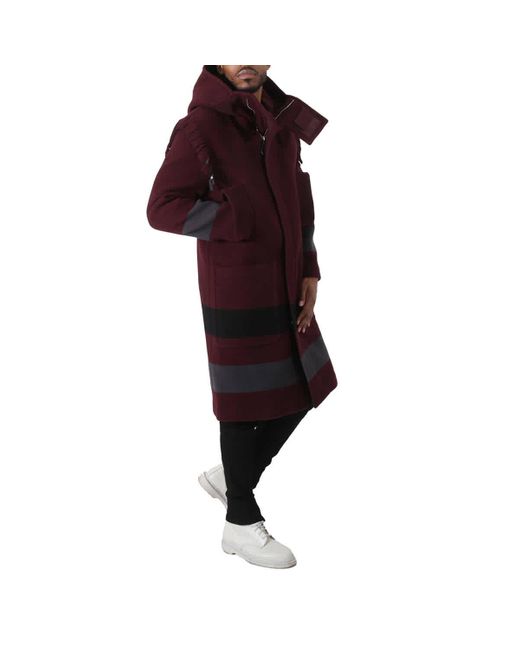 Burberry Purple Wool Pocket-detail Duffle Coat for men