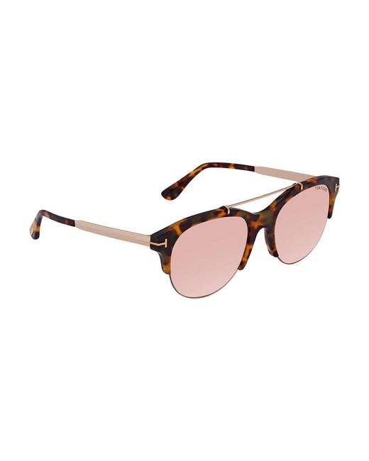 Tom Ford Brown Tortoise Oval Ladies Sunglasses -56z
