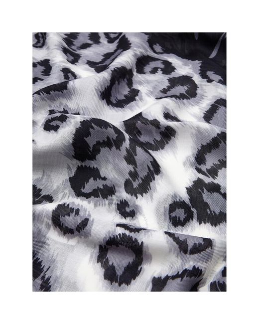 Ferragamo Gray Animalier Togo Print Cashmere Shawl