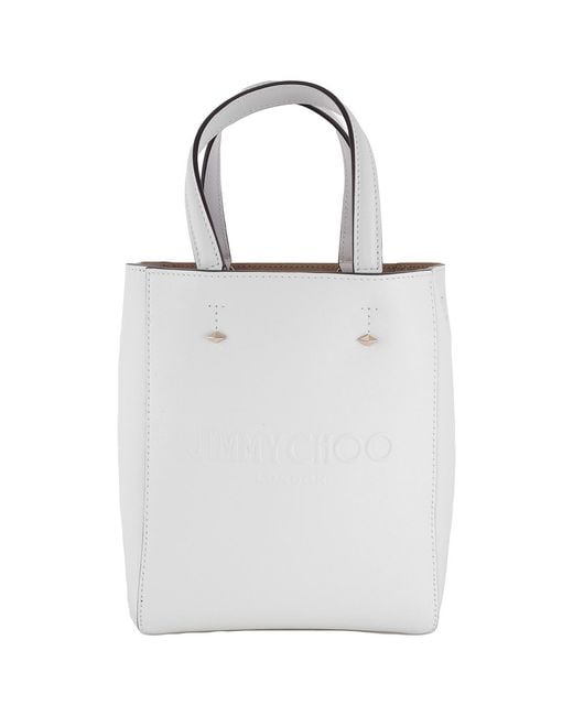Jimmy Choo White Lenny North-South Leather Tote Bag for men