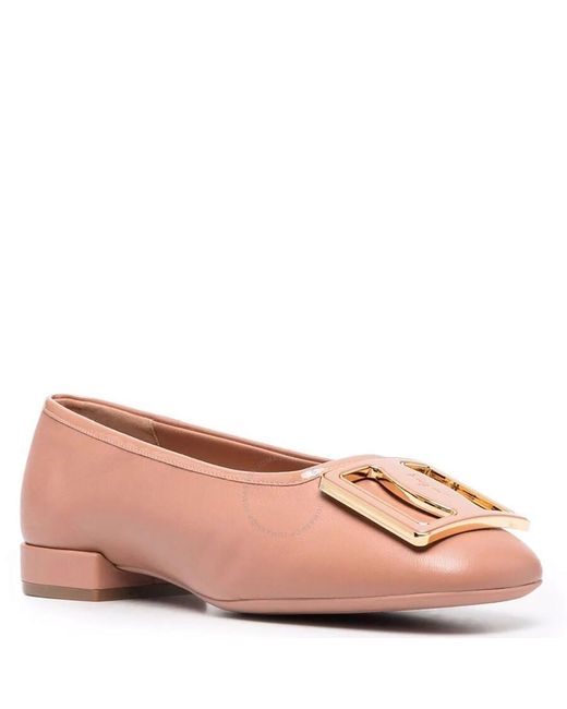 Ferragamo Pink Salvatore New Blush Myrna Chunky Buckle Ballet Flat