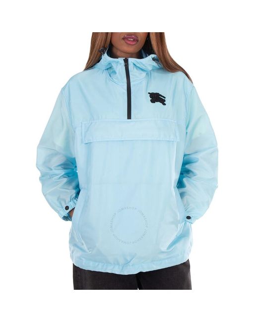 Burberry Blue Etton Ekd Applique Nylon Jacket, Brand Size 10 Us