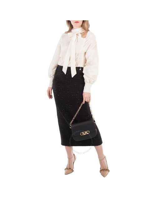 Michael Kors Black Medium Parker Leather Messenger Bag