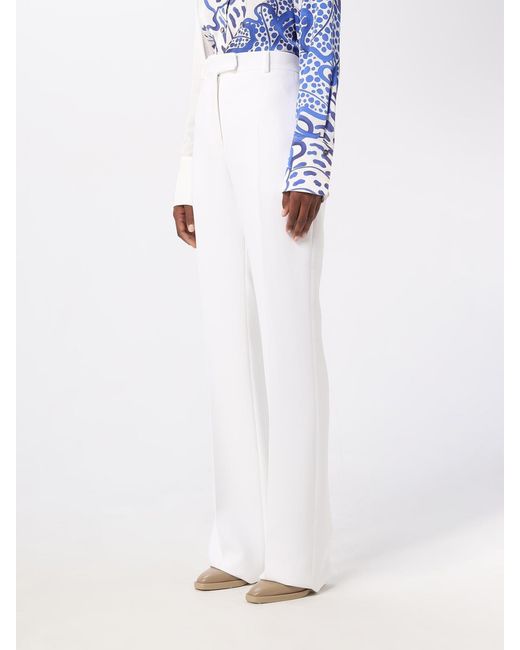 Ferragamo White Ferragamo Tailored Wool Sport Trousers