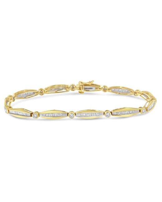 Haus of Brilliance Metallic 14K 1 1/2Ct Tdw Diamond Bezel And Link Tennis Bracelet (H-I, I1-I2)