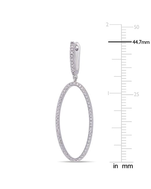 Amour White 1/10 Ct Tw Diamond Oval Drop Earrings