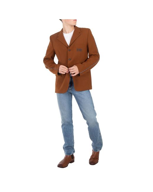 VTMNTS Brown Barcode Tailored Blazer Jacket for men