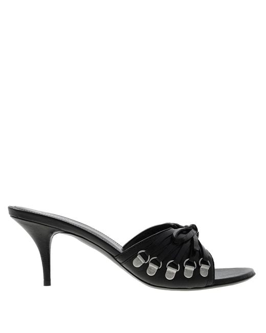 Balenciaga Black Cagole 70 Leather Mule Sandals, Brand Size 37 Us