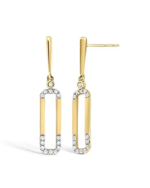 Haus of Brilliance Metallic 14K 1/5 Cttw Diamond Paper Clip Dangle Earrings