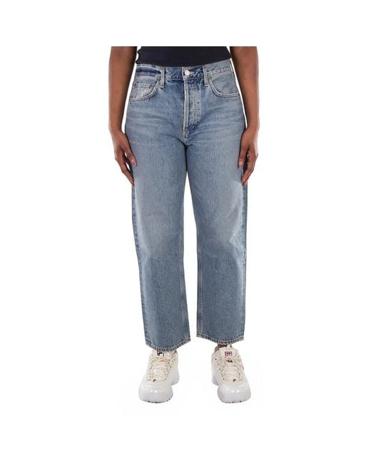 Agolde Blue Ladies Parker Low Slung Vintage Straight Jeans