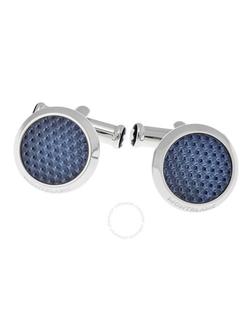 Montblanc Blue Meisterstuck Stainless Steel Cufflinks for men