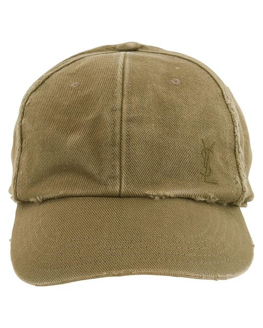 Saint Laurent Green Washed Denim Cap