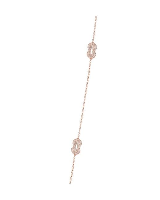 Fred White Infinie 18K Rose 1.90 Ct Diamond Long Necklace