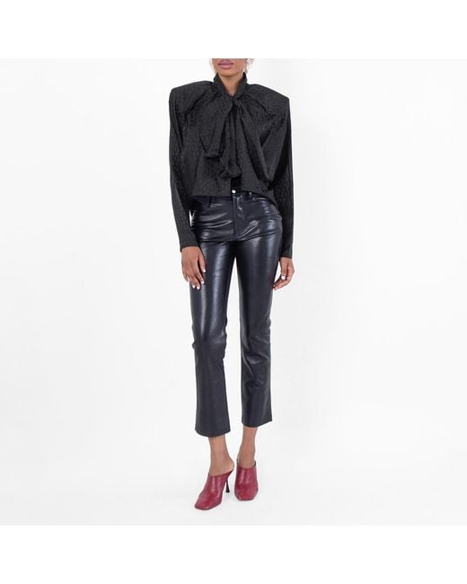 Anine Bing Black Rachel Silk-Rayon Blend Top