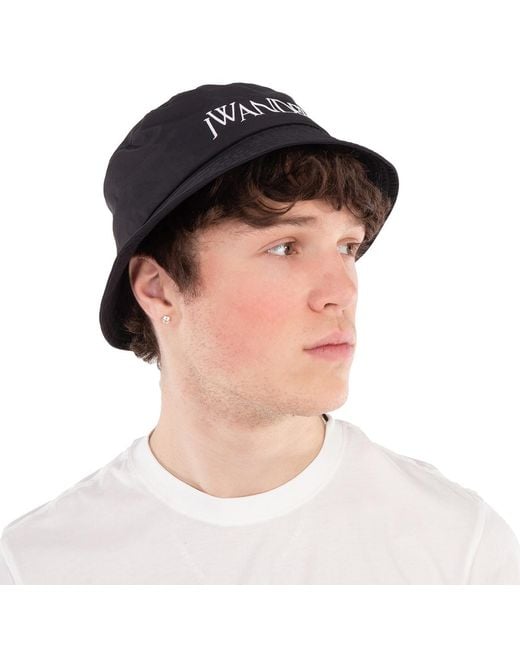 J.W. Anderson Black Jwa Logo Bucket Hat, Size Medium/Large for men