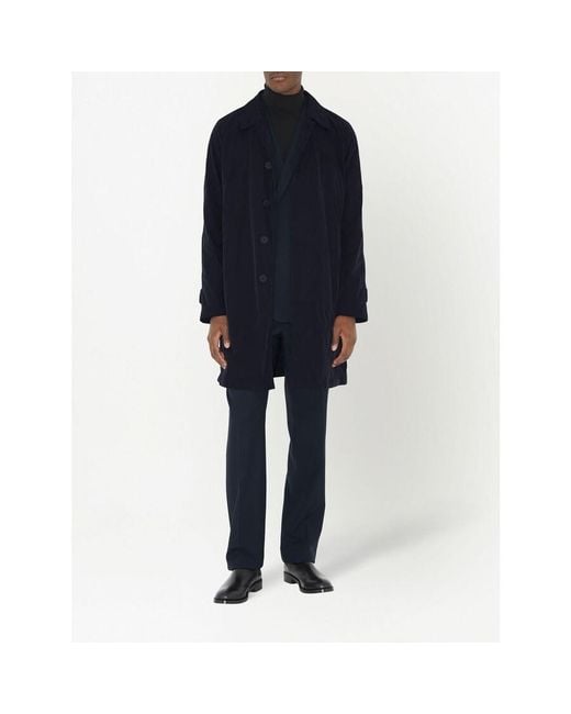 Burberry Blue Camden Single-Breasted Logo Patch Coat, Brand Size 50 Us for men