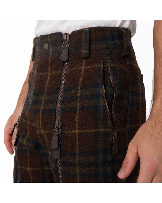 Burberry Black Check Virgin Wool Zip Trousers, Brand Size 50 Waist for men