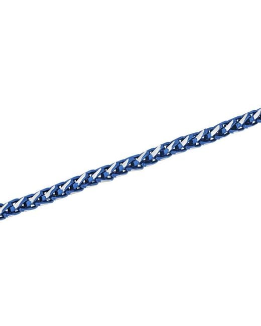Robert Alton Blue Stainless Steel With Finish Franco Link Bracelet for men