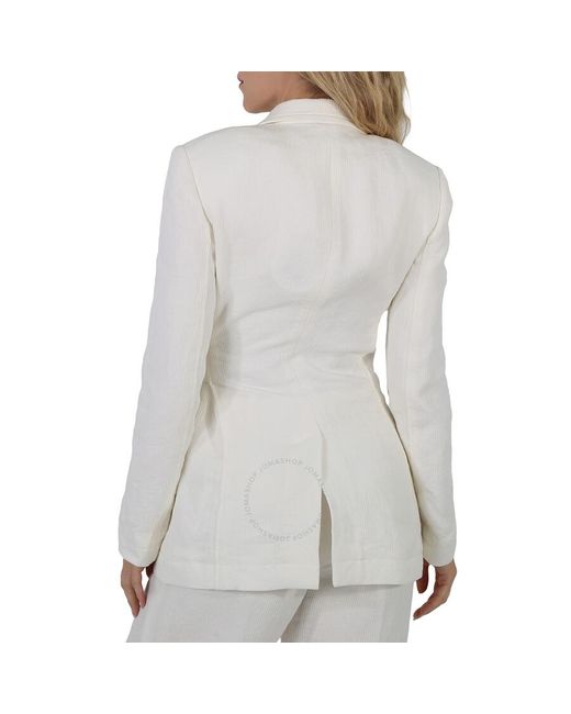 Chloé Gray Iconic Milk Tie-closure Tailored Linen Jacket