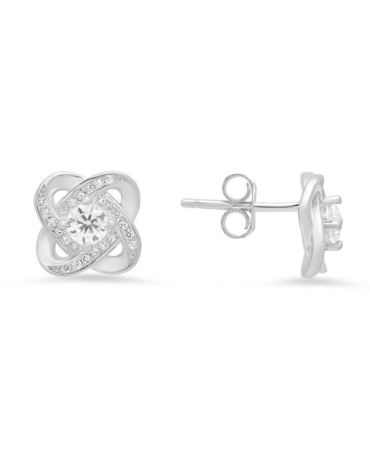 Kylie Harper Metallic Sterling Cz Love Knot Stud Earrings for men