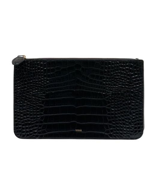 Totême Black Threefold Wallet