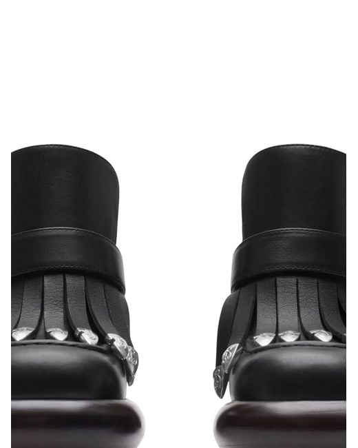 Burberry Black 95Mm Round Toe Leather Wedge Pumps, Brand Size 37 (Us
