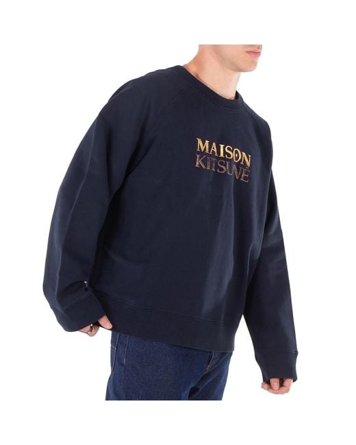 Maison Kitsuné Blue Gradient Logo Oversized Sweatshirt for men
