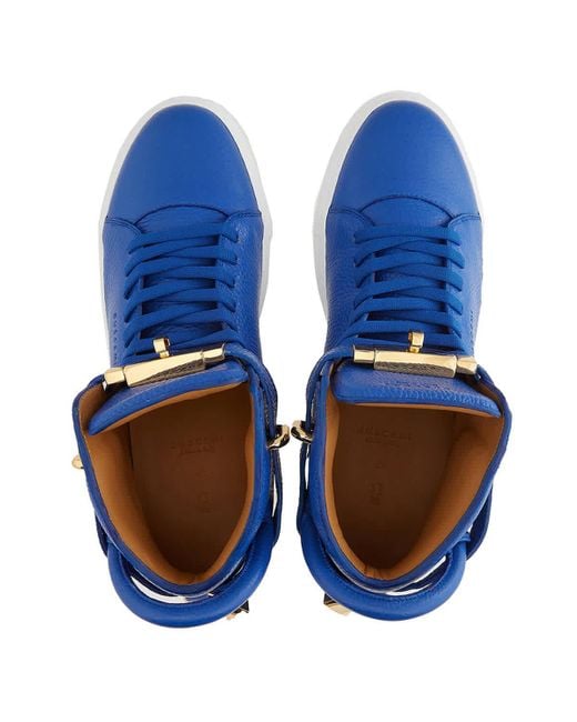 Buscemi Blue Alce High-top Leather Sneakers for men