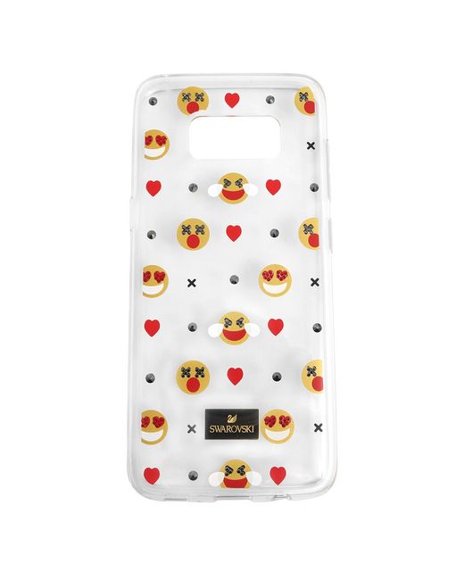 Swarovski White Transparent Humorist Galaxy S8 Smartphone Case With Bumper