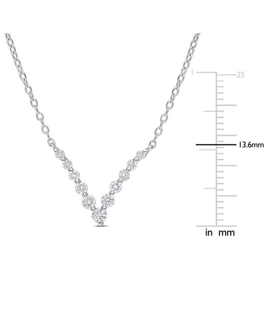 Created Forever Metallic 1/3 Ct Tgw Lab Created Diamond Graduated V Necklace