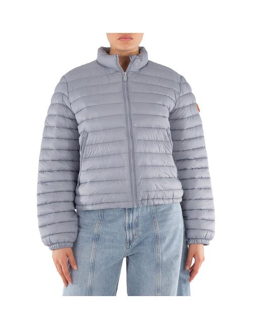 Save The Duck Gray Quilted Long Sleeve Padded Jacket, Brand Size 1
