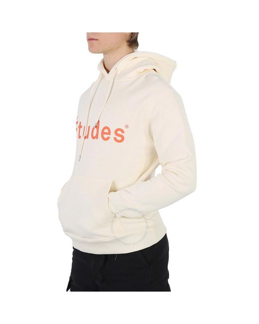 Etudes Studio Natural Off Klein Logo Print Hoodie for men