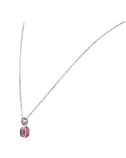 Swarovski Metallic Birthstone Pendant Oct Pendant Rhodium Shiny Rose
