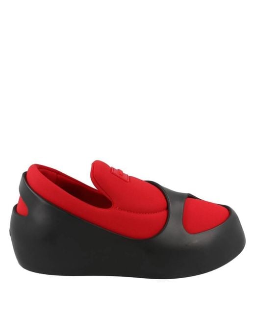 Ferragamo Red Lunar Hybrid Slip-On Sneakers