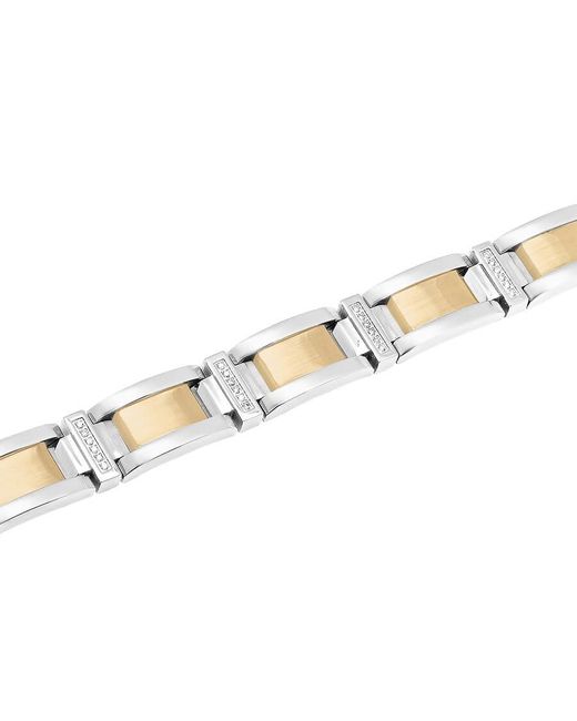 Robert Alton Metallic 1/3Ctw Diamond Stainless Steel With Finish Link Bracelet for men