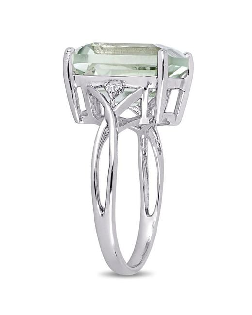 Amour Metallic 5 5/8 Ct Tgw Emerald Cut Quartz And Topaz Twist Ring