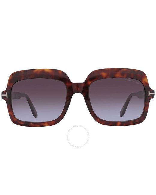 Tom Ford Brown Wallis Bordeaux Gradient Square Sunglasses Ft0688 54t 56