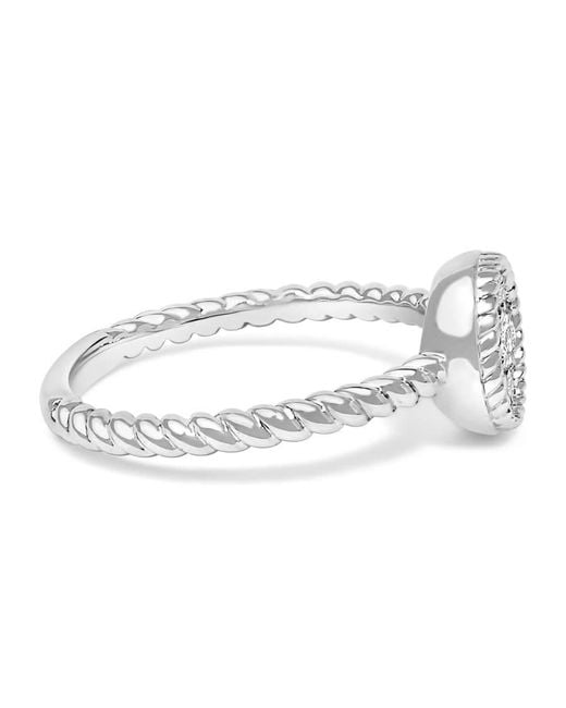Haus of Brilliance White Sterling 1/4 Cttw Diamond Floral Round Braided Ring