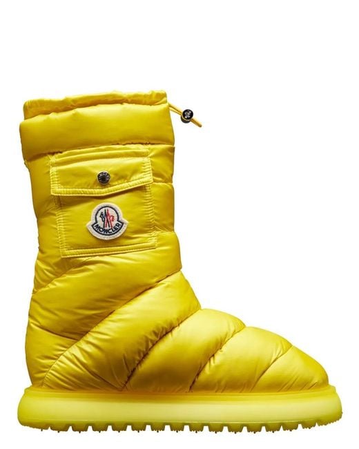 Moncler Yellow Gaia Pocket Down Boots, Brand Size 39 Us