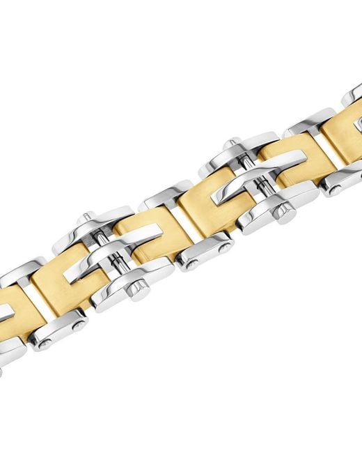 Robert Alton Metallic Stainless Steel With Finish Dash Link Bracelet for men