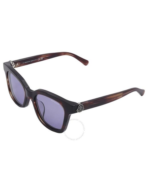 Moncler Blue Audree Violet Square Sunglasses Ml0266-f 62y 50