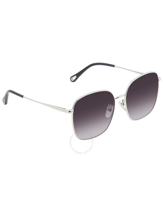 Chloé Purple Grey Square Sunglasses
