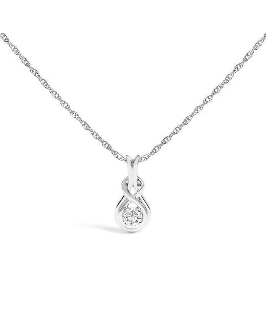 Haus of Brilliance Metallic 925 Sterling 1/10 Cttw Lab Grown Diamond Love Knot Solitaire Pendant Necklace
