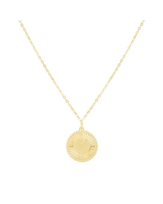 Tresorra Metallic 14K Radiating Heart Medallion Pendant Necklace