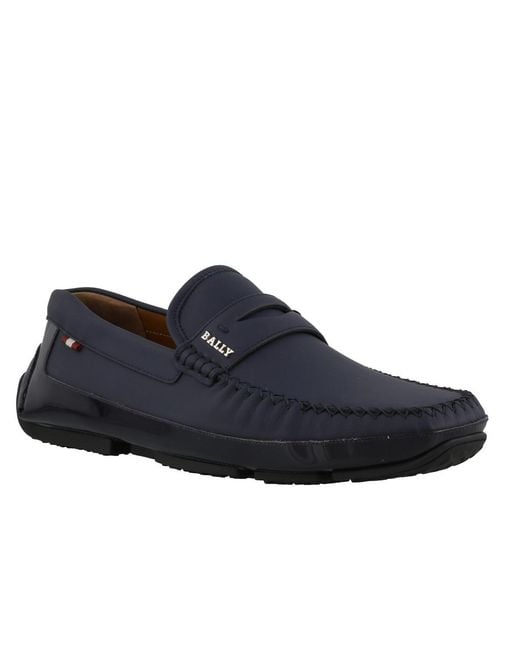 Bally Blue Ink Pintos Leather Loafers, Brand Size 6 (Us for men
