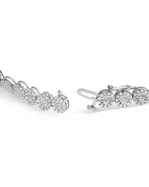 Haus of Brilliance Metallic 14K 2.00 Cttw Diamond Halo Link Tennis Bracelet (H-I Color, I1-I2 Clarity)
